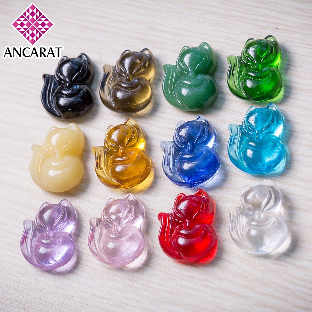 ANCARAT - Mặt dây Hồ Ly đá phong thủy - Tặng dây đeo Handmade