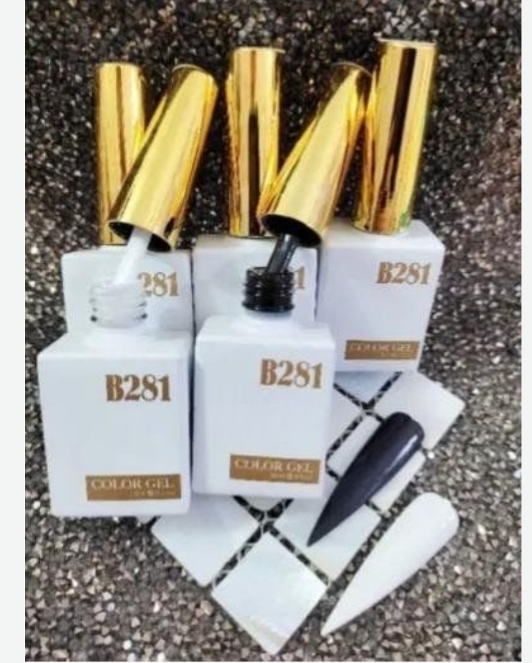 Sơn gel B281 đen, trắng, nước gạo, trắng sữa, trứng cút chính hãng 15ml