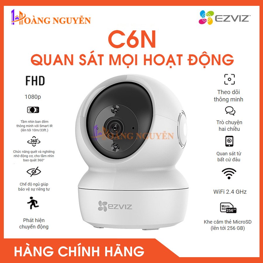 [NHÀ PHÂN PHỐI] Camera IP Wifi EZVIZ CS-CV246 C6N (1080P) 2.0MP Xoay 360 Thông Minh - Camera Giám Sát An Ninh Không Dây + Đàm Thoại Âm Thanh 2 Chiều - Công Nghệ Hoàng Nguyễn