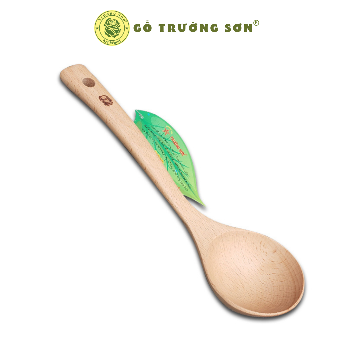 [HCM]Vá Canh Gỗ 07 Muỗng Múc Canh Rau Cán Dài Mui Tròn (25 x 7 cm) - Đồ Gỗ Nhà Bếp Thương Hiệu Trường Sơn