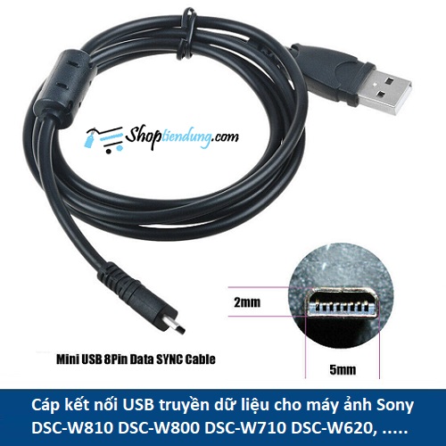 Cáp kết nối usb truyền dữ liệu cho máy ảnh sony dsc-w810 dsc-w830 dsc-w630 dsc-w530