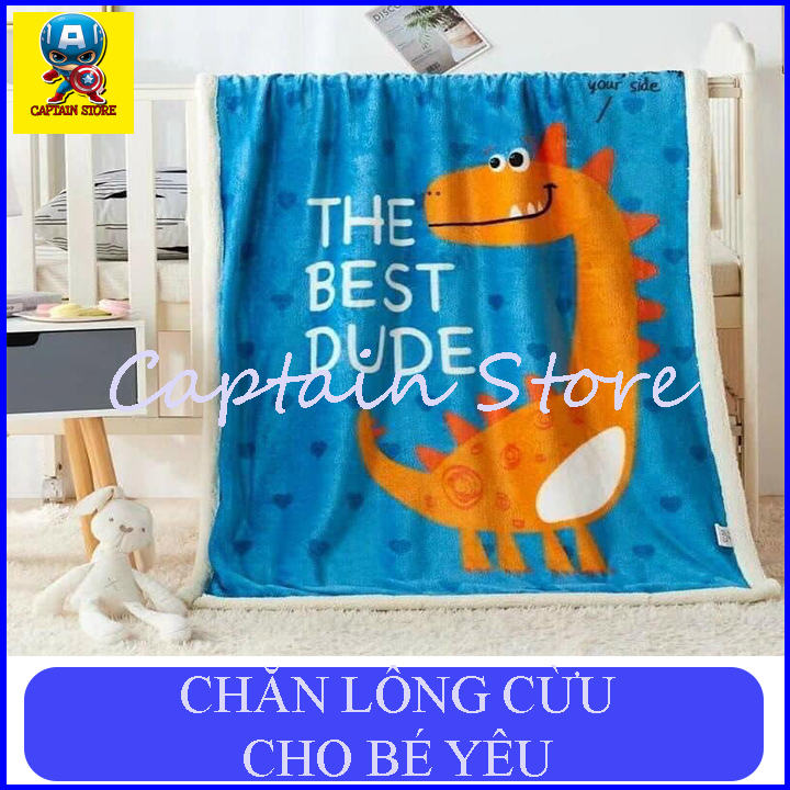 [Hoàn tiền 6%] Chăn Lông Cừu Cho Bé Mùa Đông , Chất Siêu Mềm Mịn Loại To Dày Ấm Cho Bé Mang Đi Học kích Thước 1m x 140, Chăn lông tuyết cho bé kt 100*140cm ( giao ngẫu nhiên)