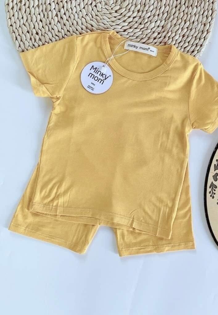 Đồ bộ thun trơn cho bé gái co dãn thoải mái