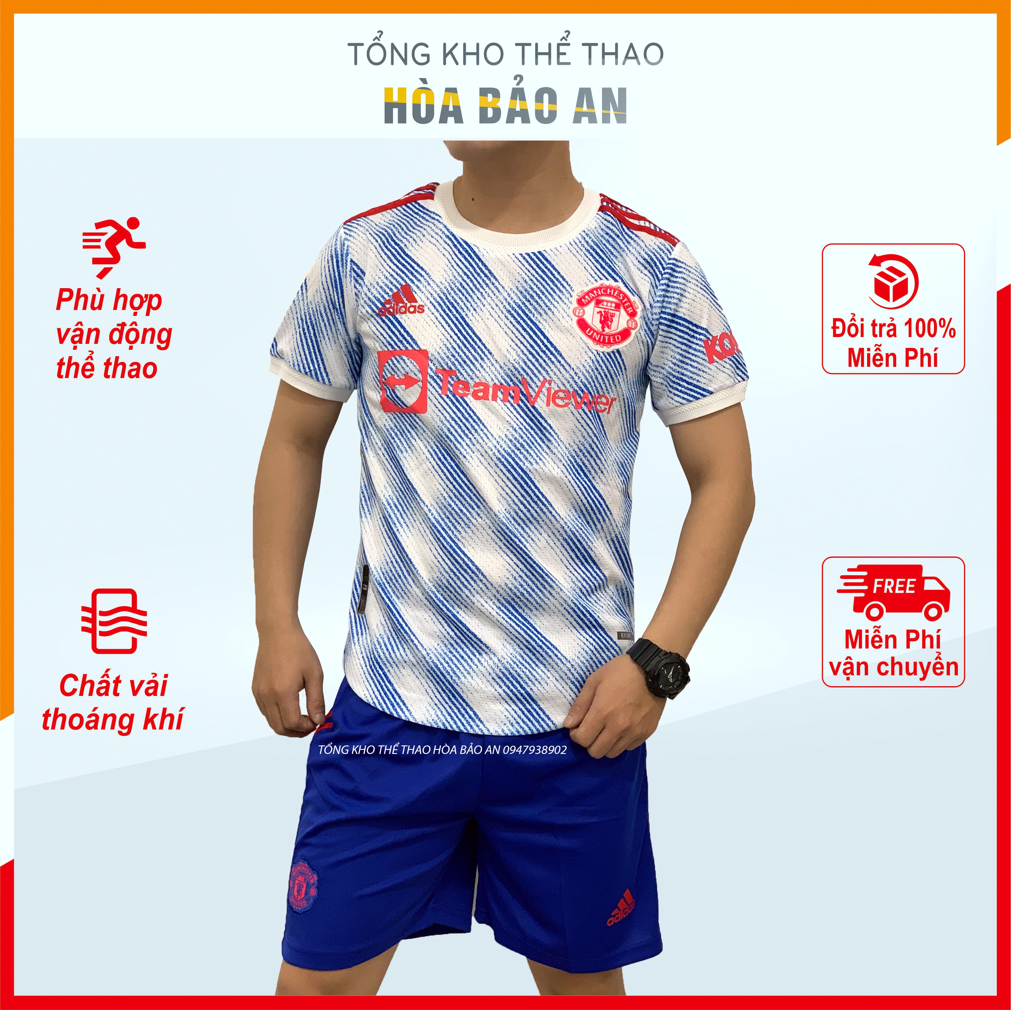 QUẦN ÁO BÓNG ĐÁ THỂ THAO MANCHESTER XANH TRẮNG HÀNG CAO CẤP MẪU MỚI 2021/22