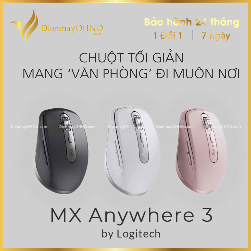 Chuột văn phòng không dây pin sạc logitech mx anywhere 3 mac os window - chuột pc máy tính cho laptop không dây bluetooth cute mouse chính hãng - điện máy ohno