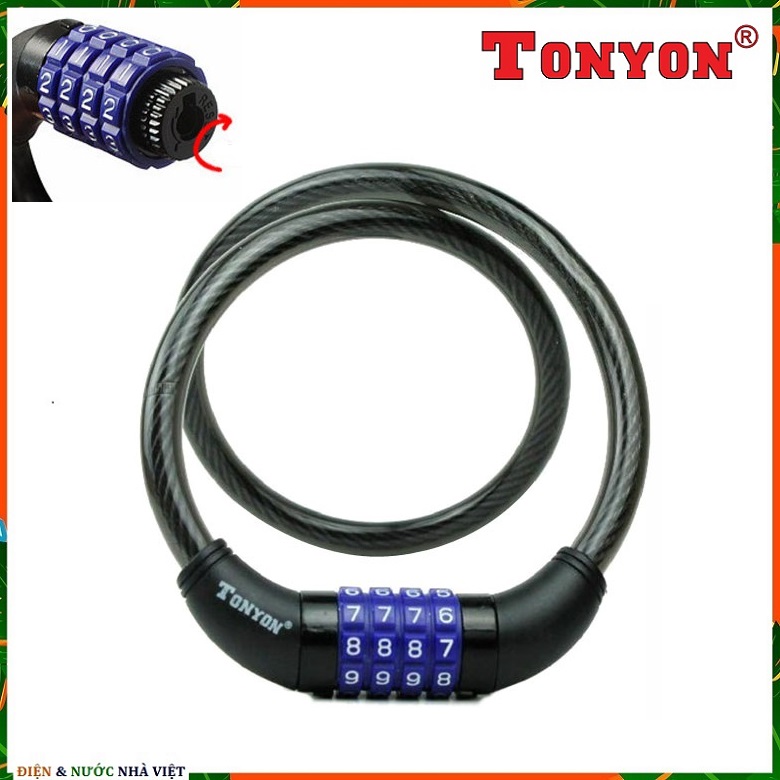 DÂY KHÓA 12MMx800MM 4 VÒNG SỐ TONYON 4271 CHỐNG TRỘM XE ĐẠP, XE MÁY ... ( KHÔNG GIỚI HẠN THAY MẬT KHẨU )