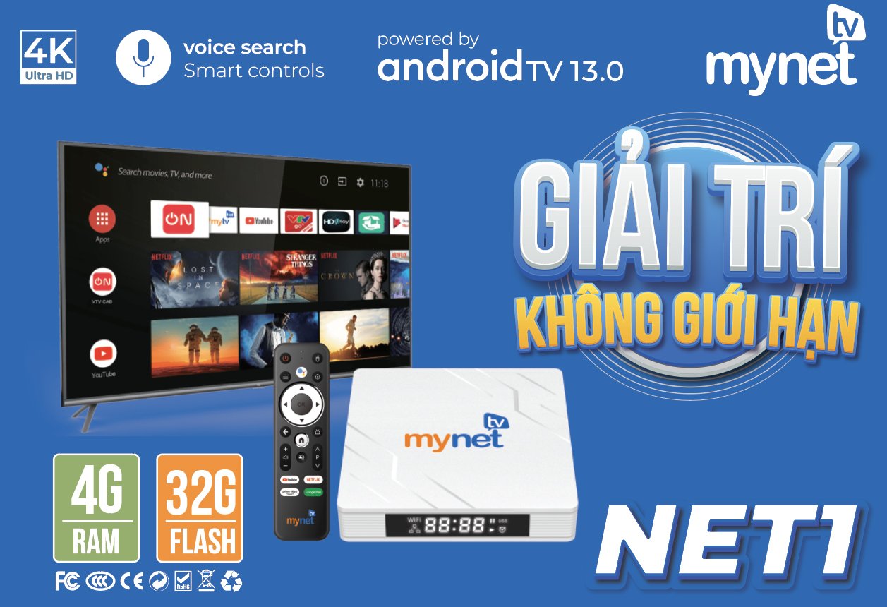  Android TVBox Mytv Net Ram 4Gb   32Gb Hệ Điều Hành Android TV 13 Tặng Kèm Điều Khiển Giọng Nói - New version 2024 