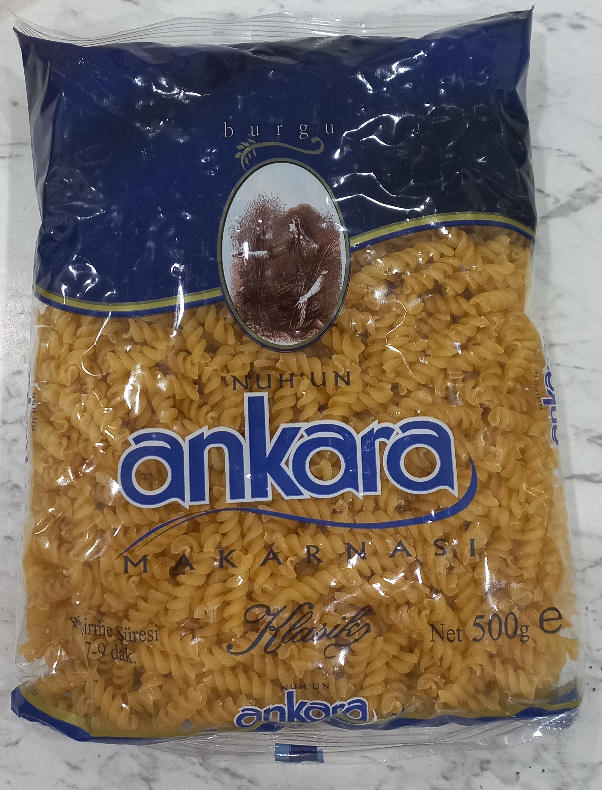 Nui xoắn. Ankara. Fusilli Pasta 500g. Expiry date:09/2027
