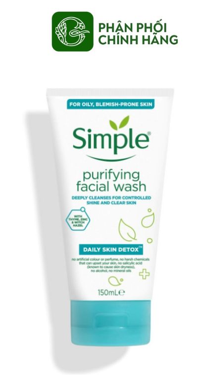 Sữa rửa mặt kiềm dầu, ngừa mụn Simple Purifying Gel Wash 150ml