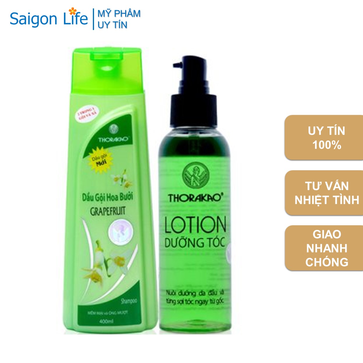 Combo Dầu Gội Xả Hoa Bưởi Thorakao 400ml Và Lotion Dưỡng Tóc Hoa Bưởi Thorakao 150ml