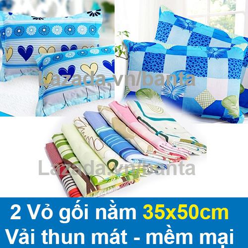 2 vỏ gối nằm 35x50cm dùng với ruột gối nhỏ MAYVIETXT2 vải thun lạnh mát mẻ, mềm mịn (Giao mẫu ngẫu nhiên)