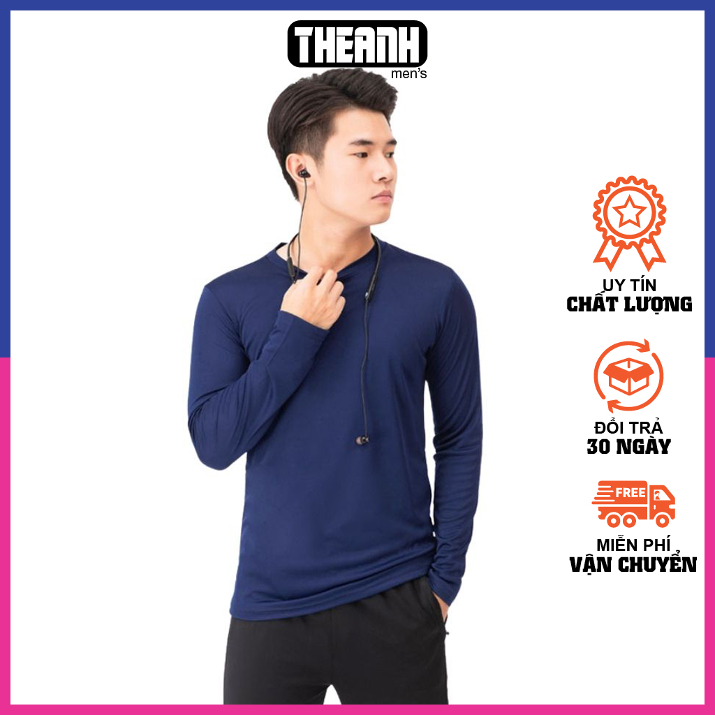 Áo Thun Giữ Nhiệt Nam Cổ Tròn Dài Tay Chất Vải Mềm Mịn - Form Đẹp - Thể Thao Và Năng Động