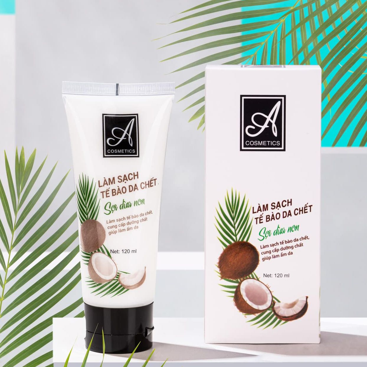 Tẩy tế bào sợi dừa non a cosmetics mẫu mới 120ml chính hãng phương anh