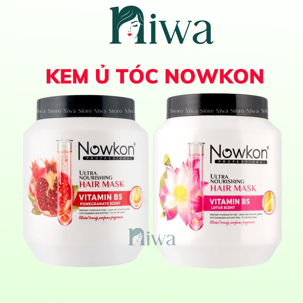 Kem ủ tóc Nowkon Ultra Nourishing Hair Mask 1000ml mặt nạ tóc, hấp dầu, dầu xả phục hồi tóc hư tổn, dưỡng tóc suôn mượt cải thiện tình trạng xơ, rối, chẻ ngọn Niwa Store