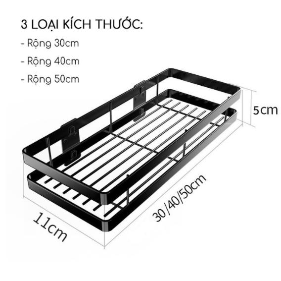 Kệ đựng đồ nhà tắm, nhà bếp - kệ đa chức năng dán tường thép sơn tĩnh điện 3 lớp keo dán - kệ đa chức năng dán tường thép