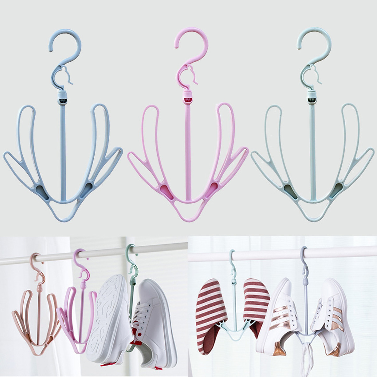 Móc phơi giày treo ban công,  giá phơi giày đa năng chịu lực tốt