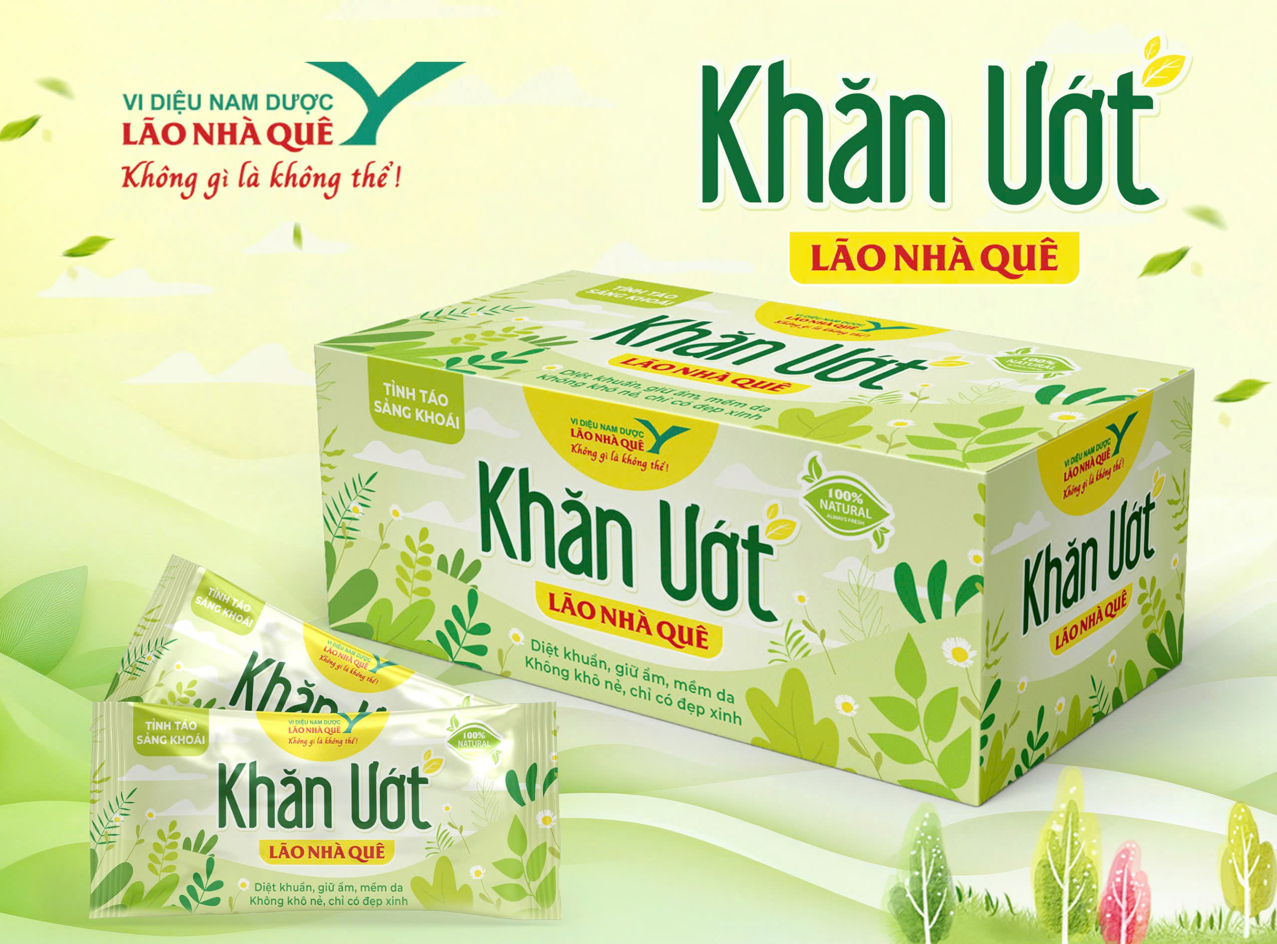 Khăn ướt lão nhà quê Ngọc Ngà Xuân diệt khuẩn, giữ ẩm, mềm da - Hộp 20 miếng