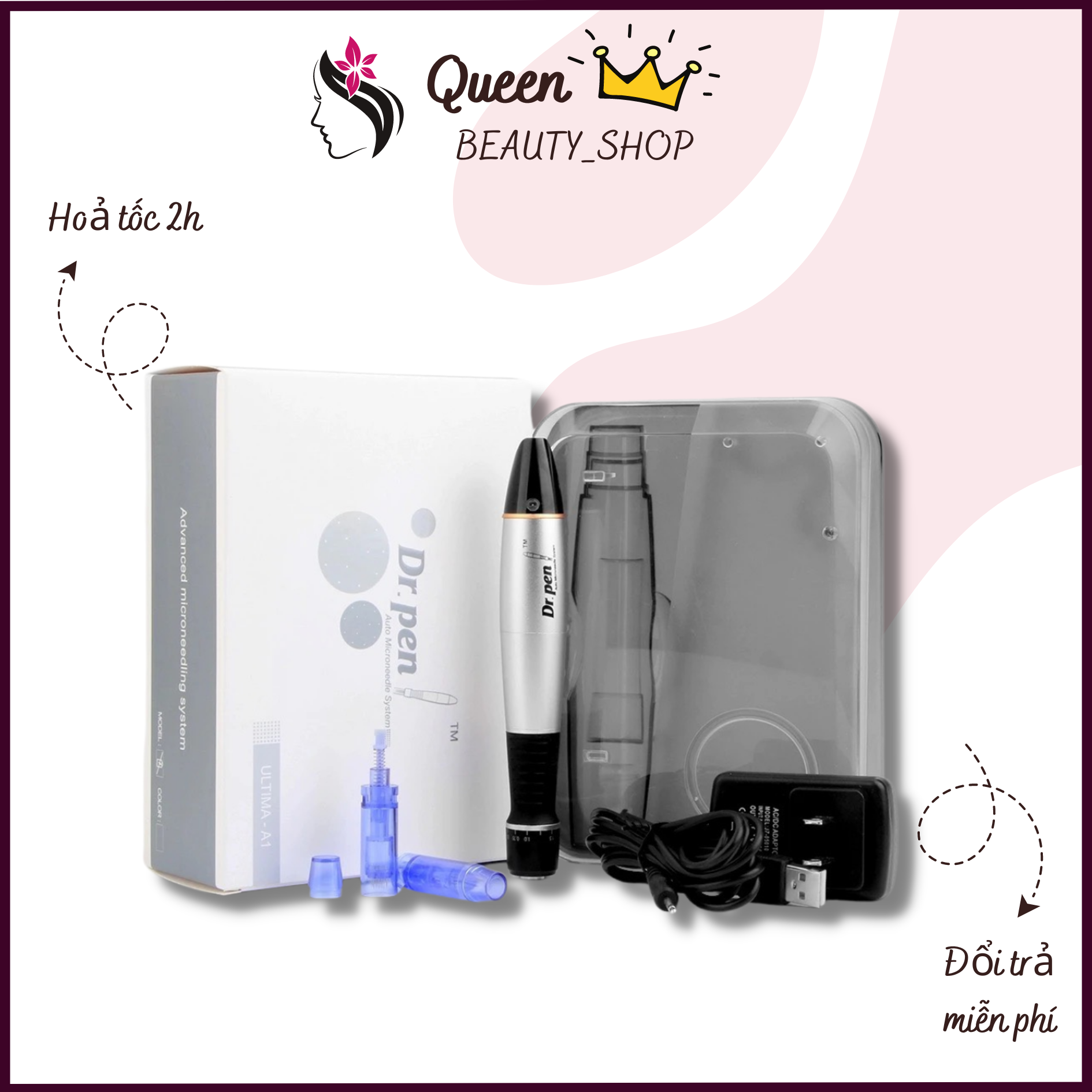 Máy phi kim Dr.Pen không tích điện | Bút phi kim cấy tảo, cấy phấn