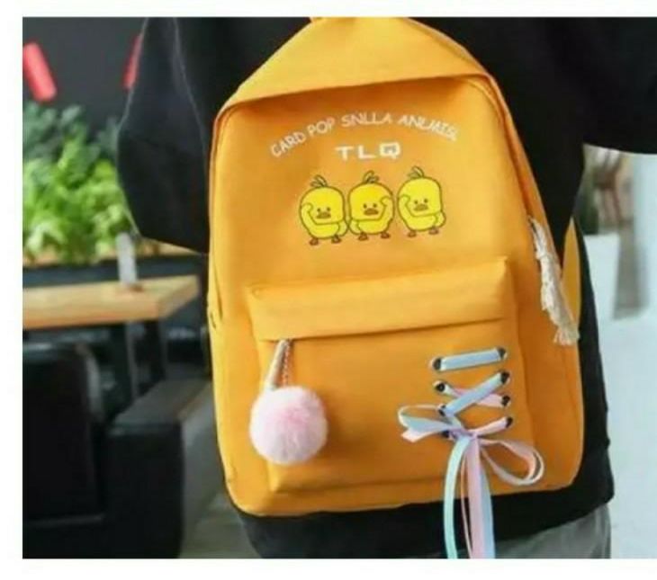 Balo ba chú vịt thắt nơ siêu dễ thương S54