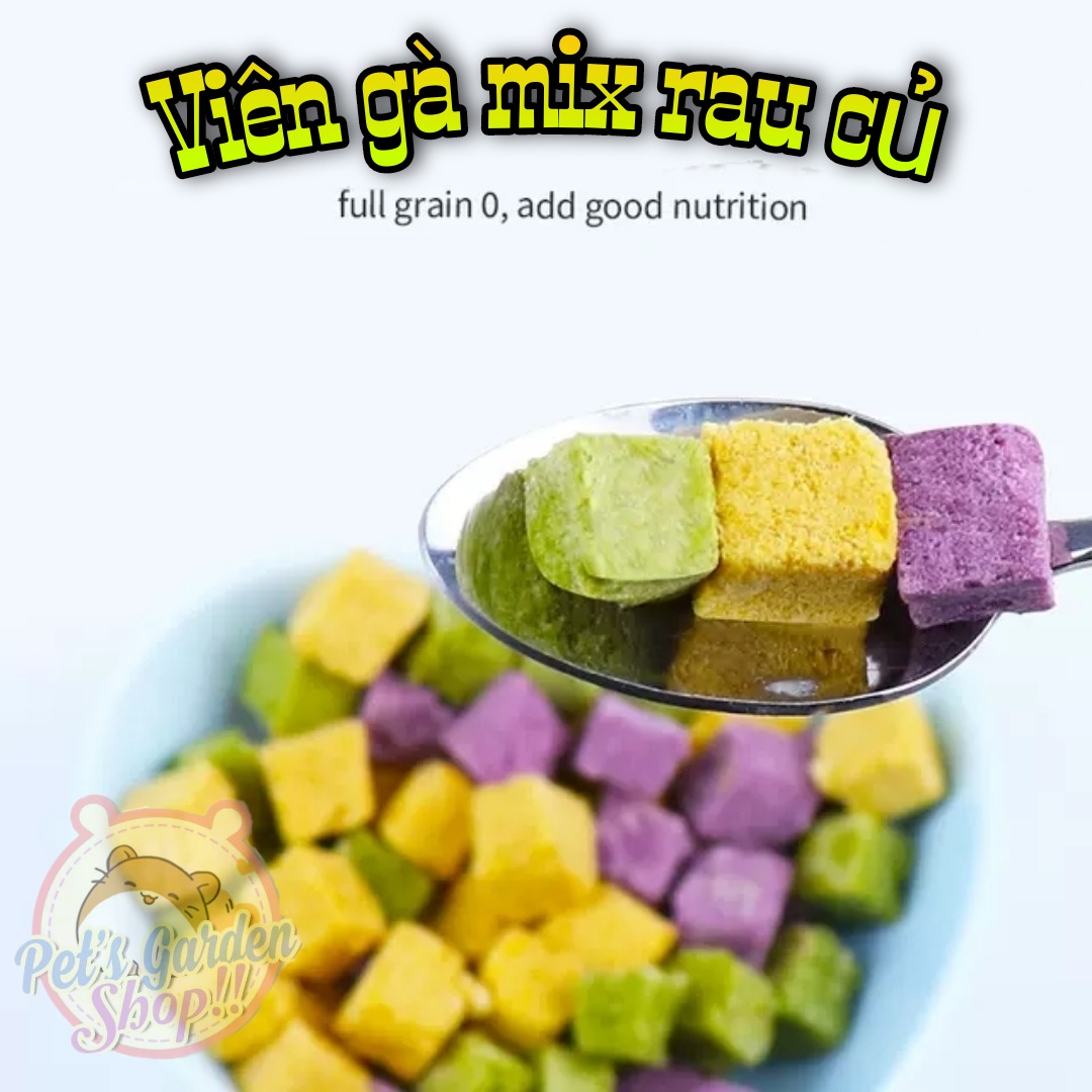 Viên gà mix rau củ - Thức ăn hamster, chó, mèo