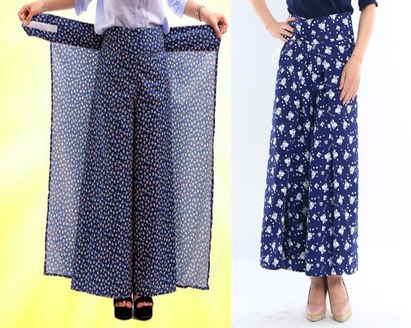 Váy chống nắng dạng quần 2 lớp cao cấp- quần váy chống nắng dày dặn hình hoa văn