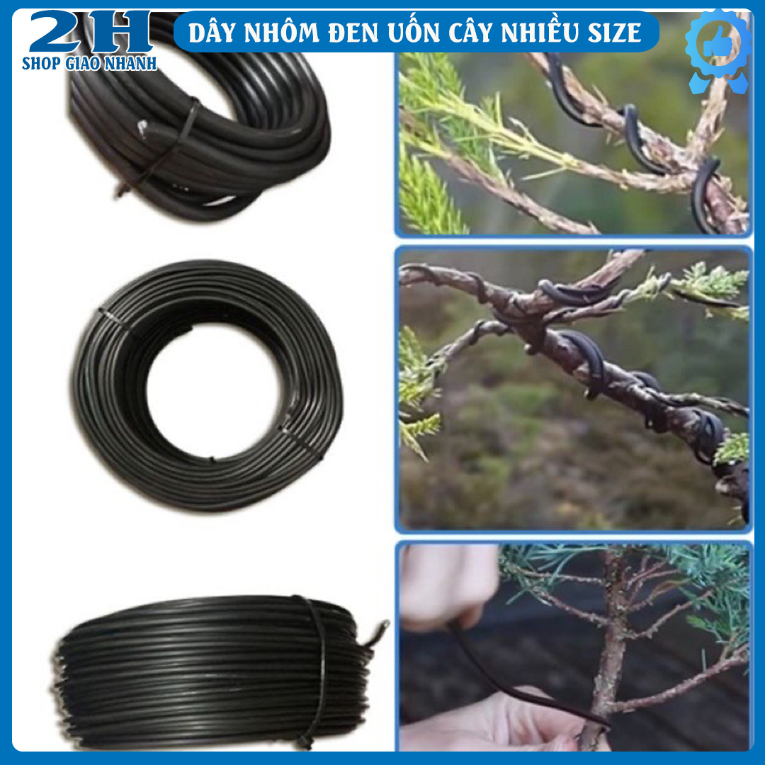 Dây nhôm đen - nhôm trắng uốn cây cảnh, bonsai, hoa lan loại mềm dễ uốn 1kg size 2ly, 3ly, 4ly, 5ly