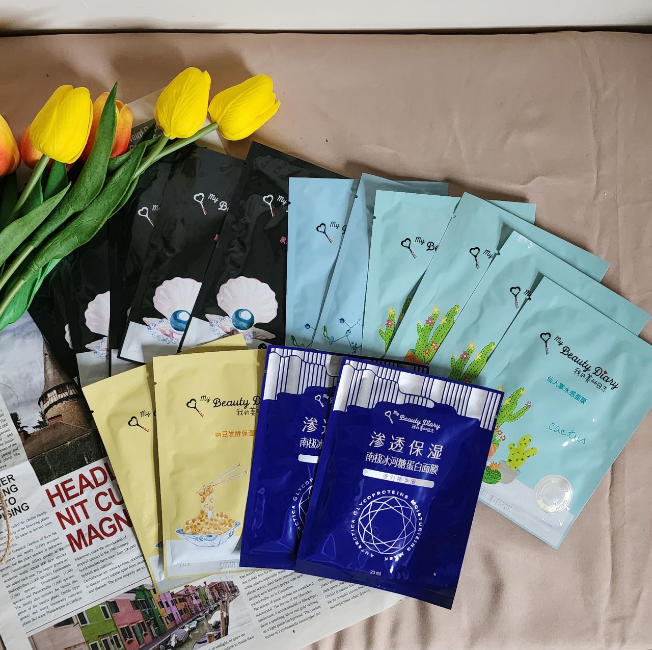 Set 30m Mặt nạ My Beauty Diary mix - cấp ẩm, dưỡng trắng, phục hồi Kèm Box