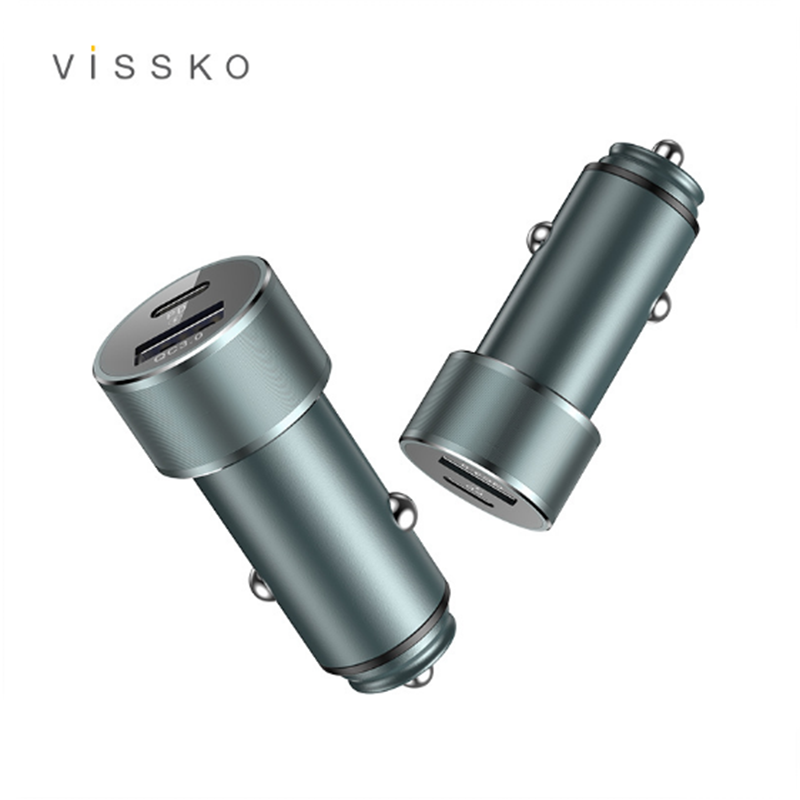 Tẩu sạc usb - Sạc nhanh ô tô PD + QC - Tẩu sạc nhanh xe hơi 36W - Đầu sạc nhanh ô tô Vissko dual - Sạc xe hơi Type C