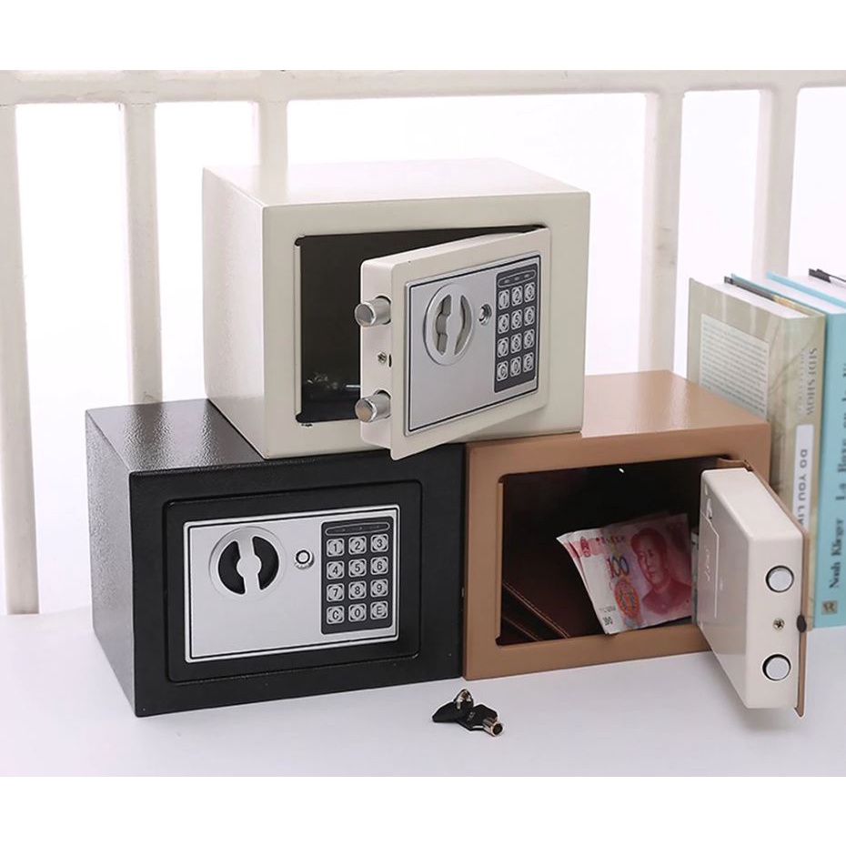 Két sắt mini thông minh, két sắt mini có khoá mật mã xách tay, két sắt thông minh tiết kiệm cho gia đình, két sắt thông minh ,két sắt mini an toàn cỡ nhỏ xách tay chống cháy có khe nhét tiền két sắt 17e sơn tĩnh điện hàng cao cấp