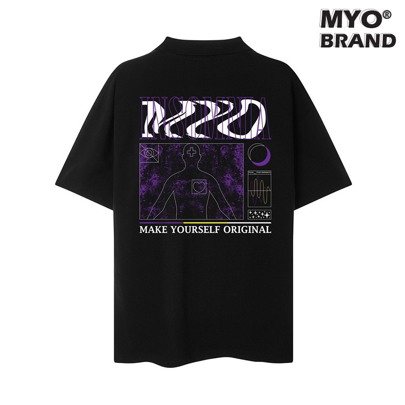 Áo polo nam đẹp myo vải cotton in hình insomania