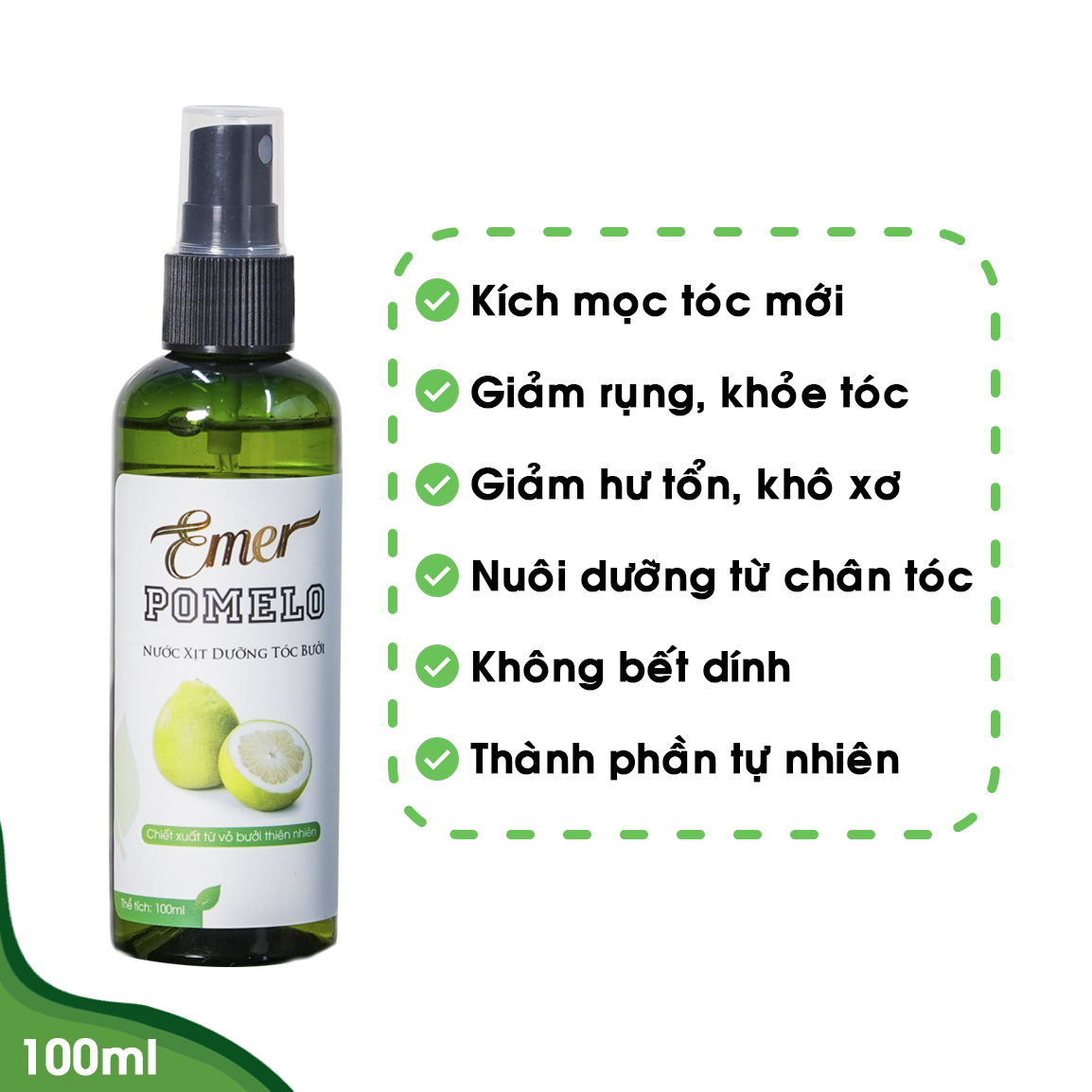 Chai xịt tinh dầu bưởi pomelo giúp tóc mọc nhanh và đều 100ml