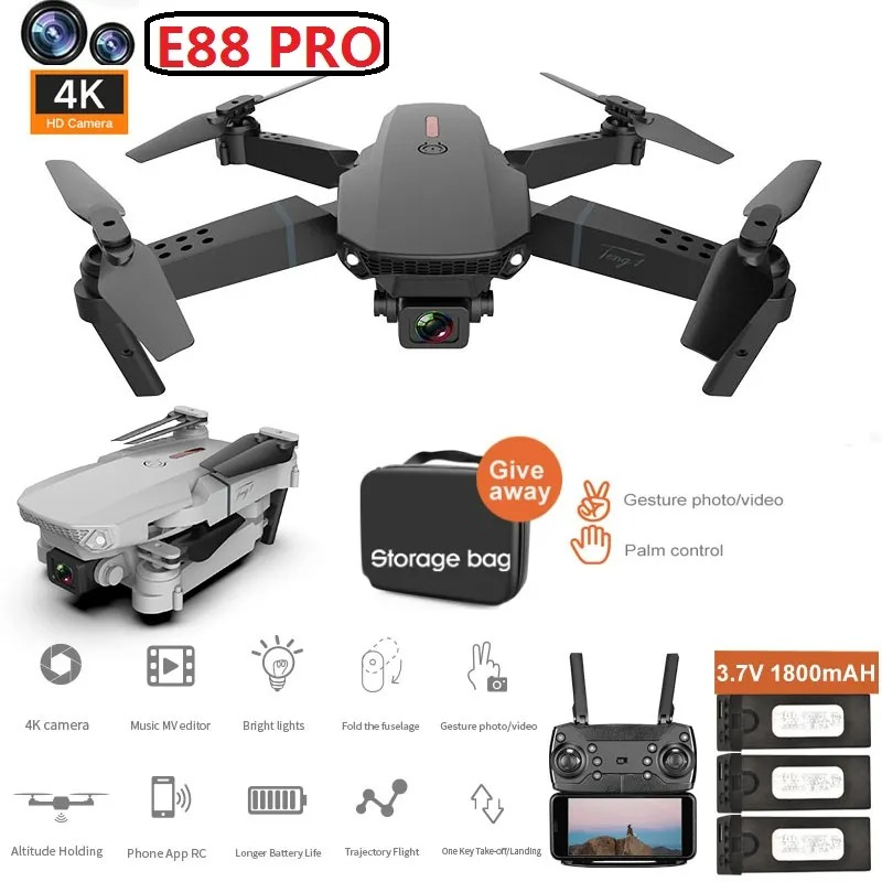 Máy bay flycam mini giá rẻ E88 Pro 4K