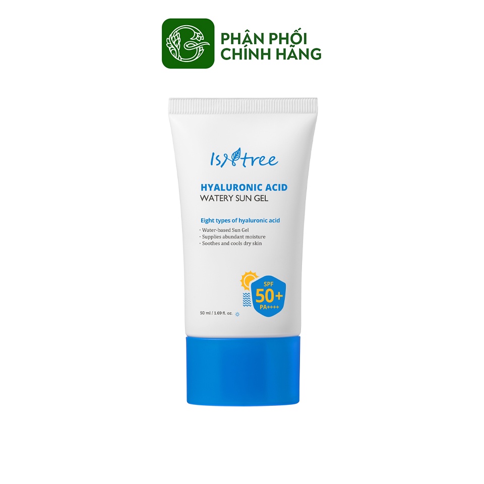 Kem chống nắng hóa học isntree hyaluronic acid watery sun gel spf50+/pa++++ 50ml