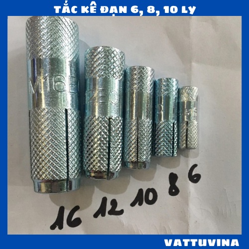 Tắc kê nở đạn đủ m6, m8, m10, m16, m20 - kim khí vattuvina