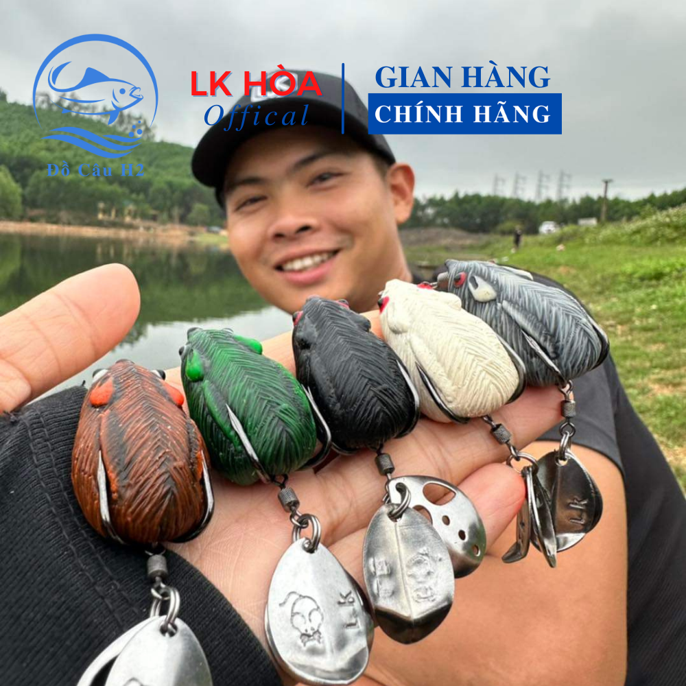 Mồi câu lure Chuột LK Hòa NEW 2023 bản nổi 7g, 8g và bản lửng 12g body chất liệu cao su xịn 2 thìa action mạnh