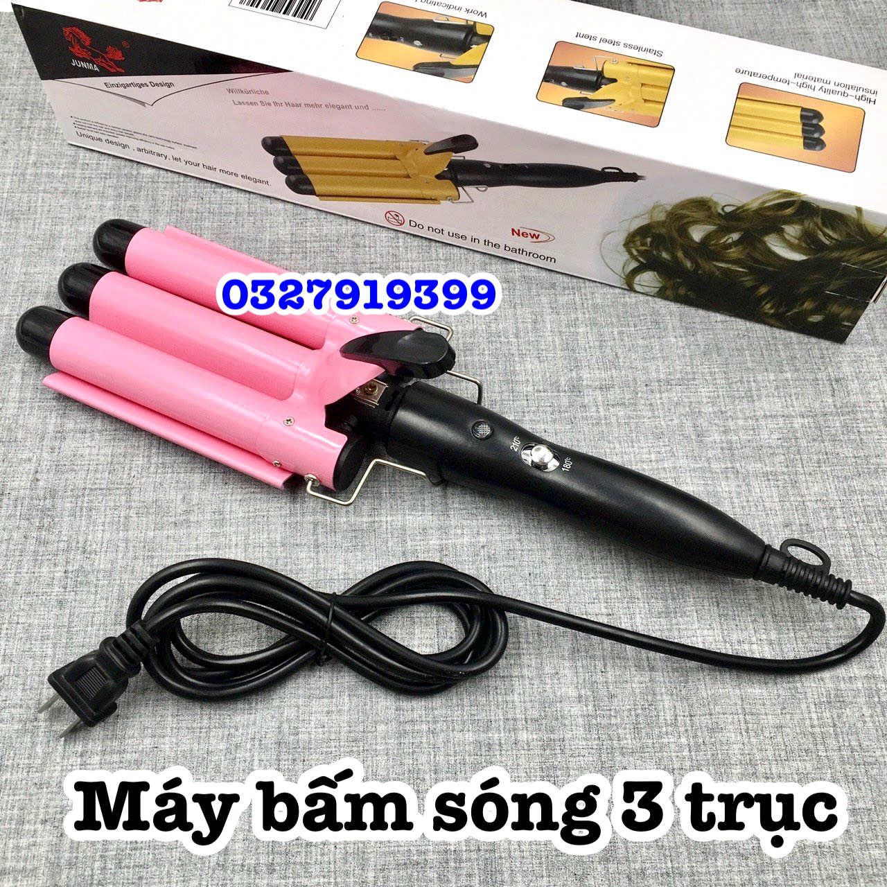 ✅ máy bấm tóc sóng biển 3 trục junma he19