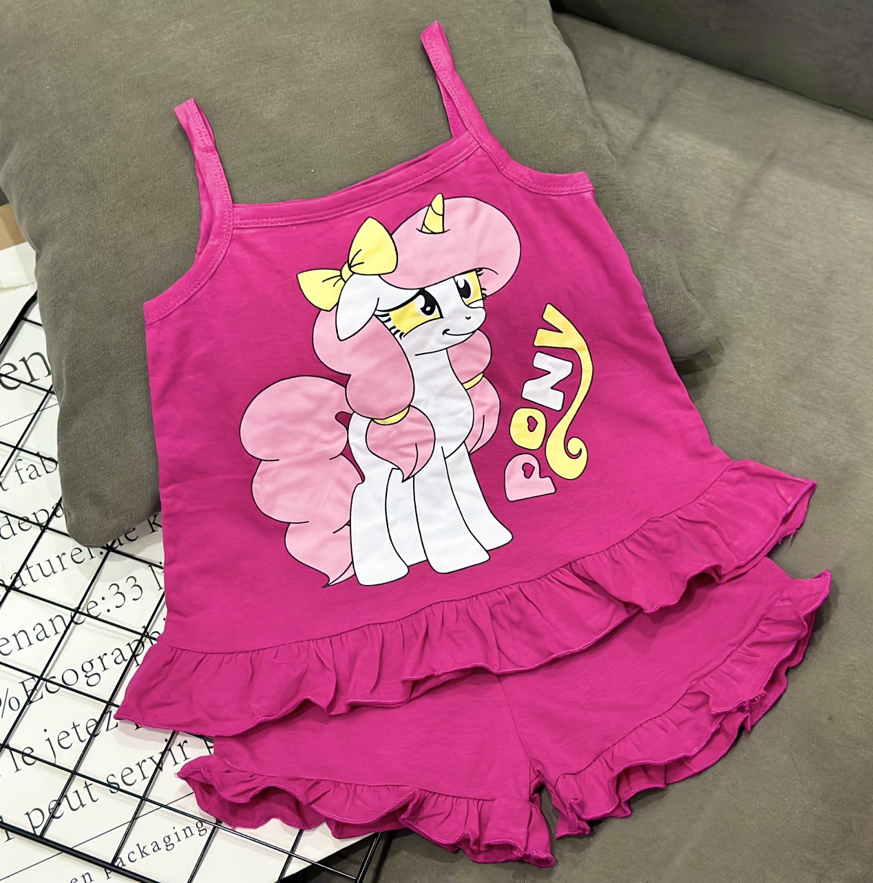 9-20kg Siêu cưng! mát mẻ mùa hè! Đồ bộ áo dây quần bèo Thun coton đẹp bé gái (117) - 2