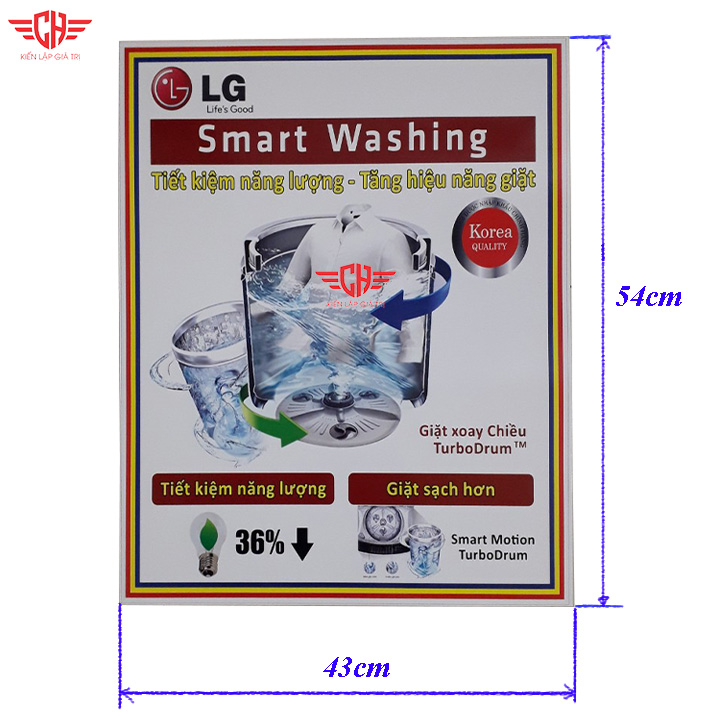 Tem dán máy giặt LG mẫu 1
