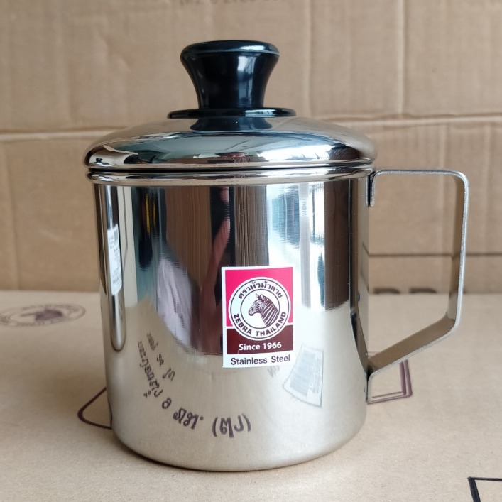 Ca nước Inox có nắp 10cm - 110110 zebra  hàng nhập khẩu Thái Lan