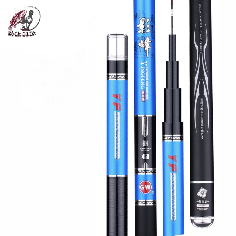 Cần câu tay gw 6h phiên bản xanh, cần câu đài cao cấp