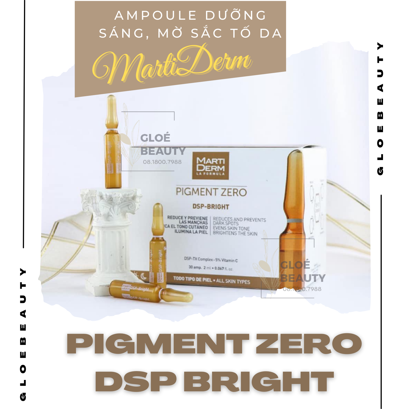 Tinh Chất Làm Sáng Da Mờ Thâm MartiDerm Pigment Zero DSP-Bright