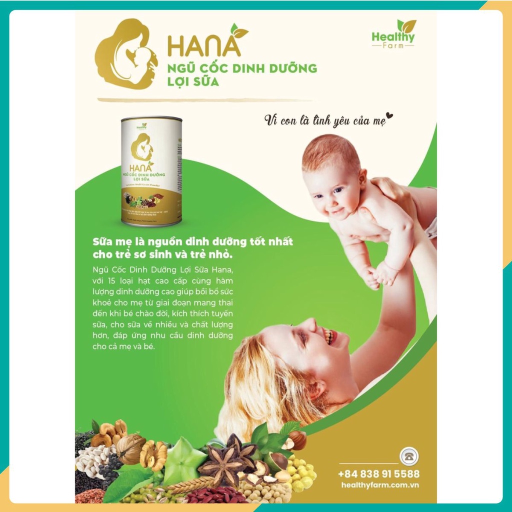 Ngũ cốc dinh dưỡng lợi sữa hana 650gr