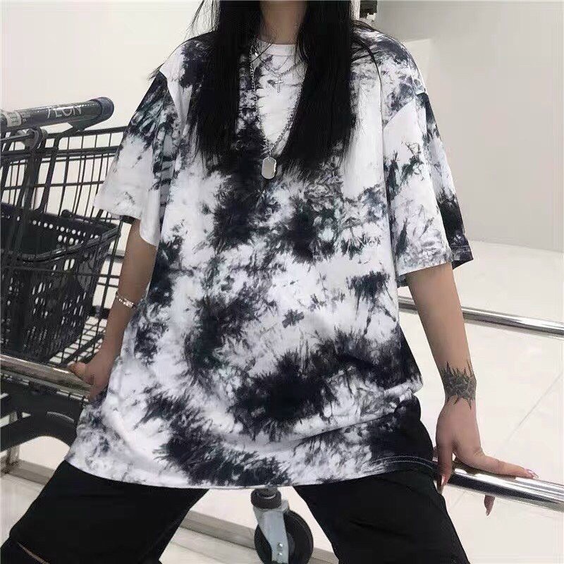Áo thun nữ form rộng màu loang phối cực cá tính tnm