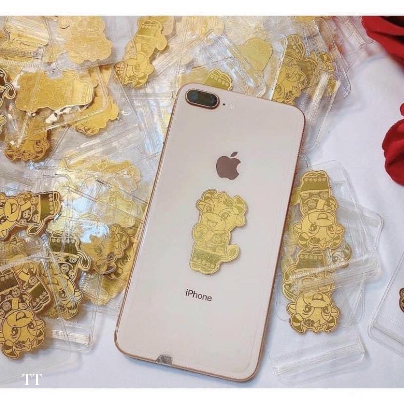 Trâu Thần Tài Mạ Vàng Chiêu Tài Chiêu Lộc, Trâu Vàng Dán Lưng Điện Thoại, Để Trong Ví, May Mắn Bình An