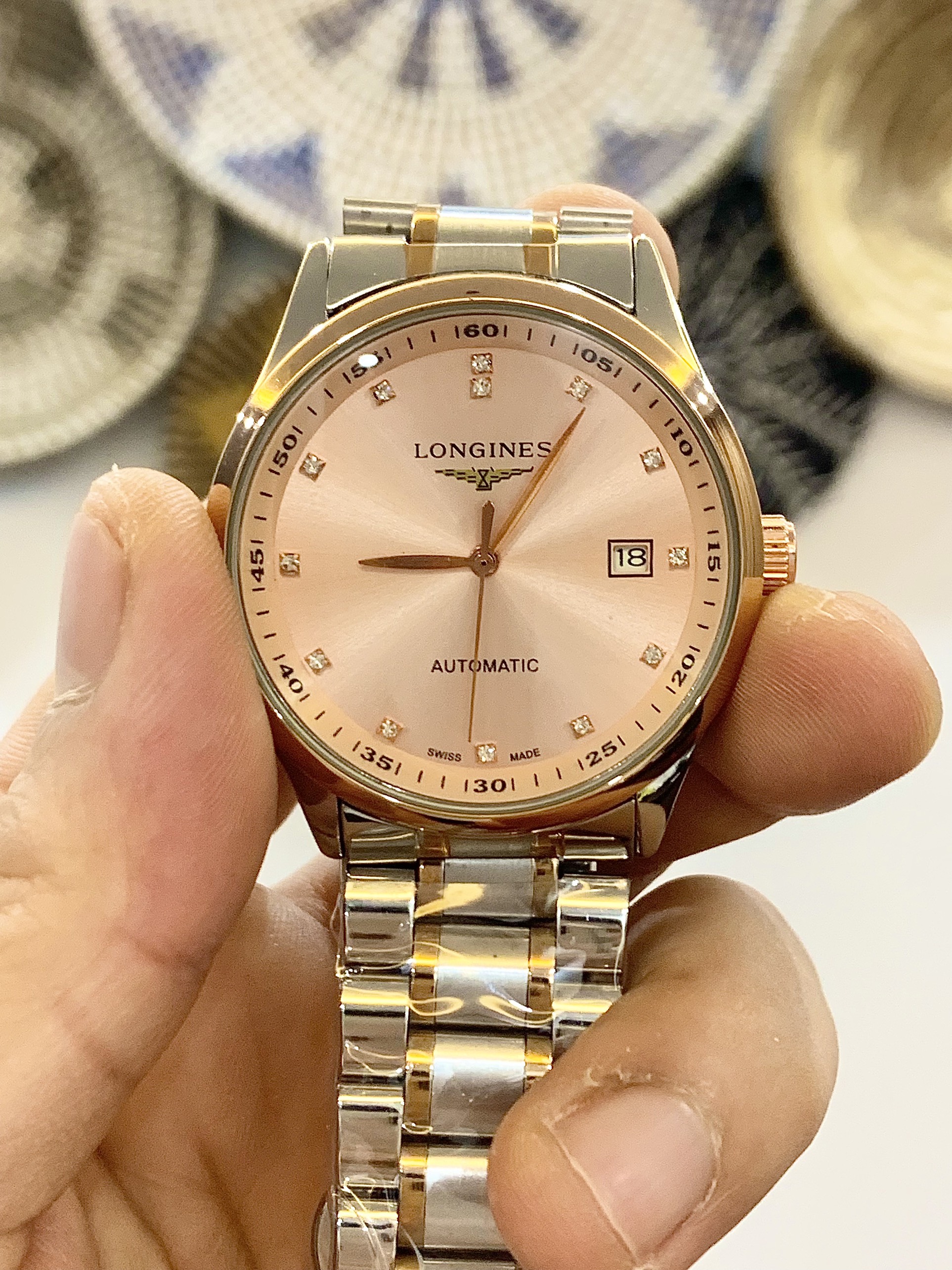 Đồng hồ nam LONGINES rose gold - Máy cơ Automatic cao cấp