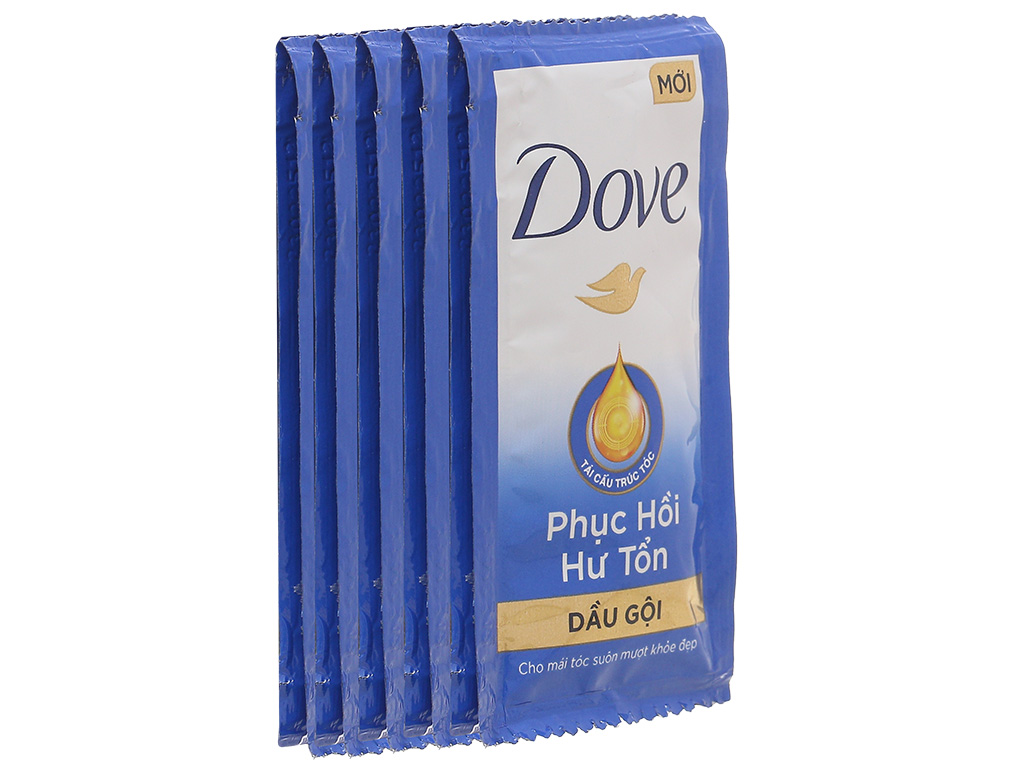  Combo 12 dây Dove Dầu gội Phục Hồi Hư Tổn gói 6g - dây 10 gói - dầu gội đầu dưỡng ẩm ngăn gãy rụng và nuôi dưỡng tóc mềm mượt 