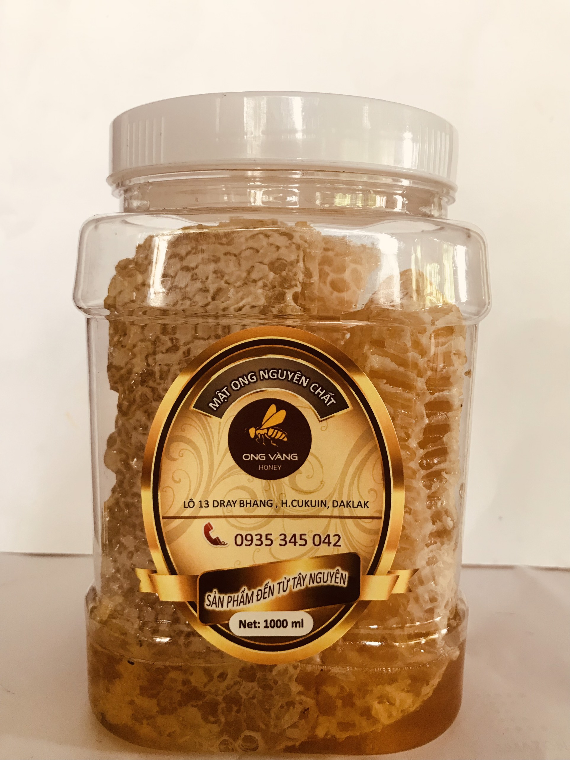 [1kg]Mật ong sáp hoa cà phê nguyên chất Nguyên bánh tổ .Cam kết nguyên chất 100% nguồn gốc xuất xứ tại Đaklak rừng hoa cà phê