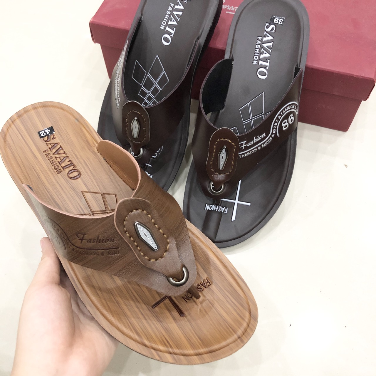 [ SALE] Dép Da Nam Xỏ Ngón Cao Cấp DK3