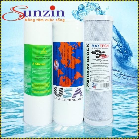 Bộ 3 lõi lọc nước số 123 dùng cho máy lọc nước ro