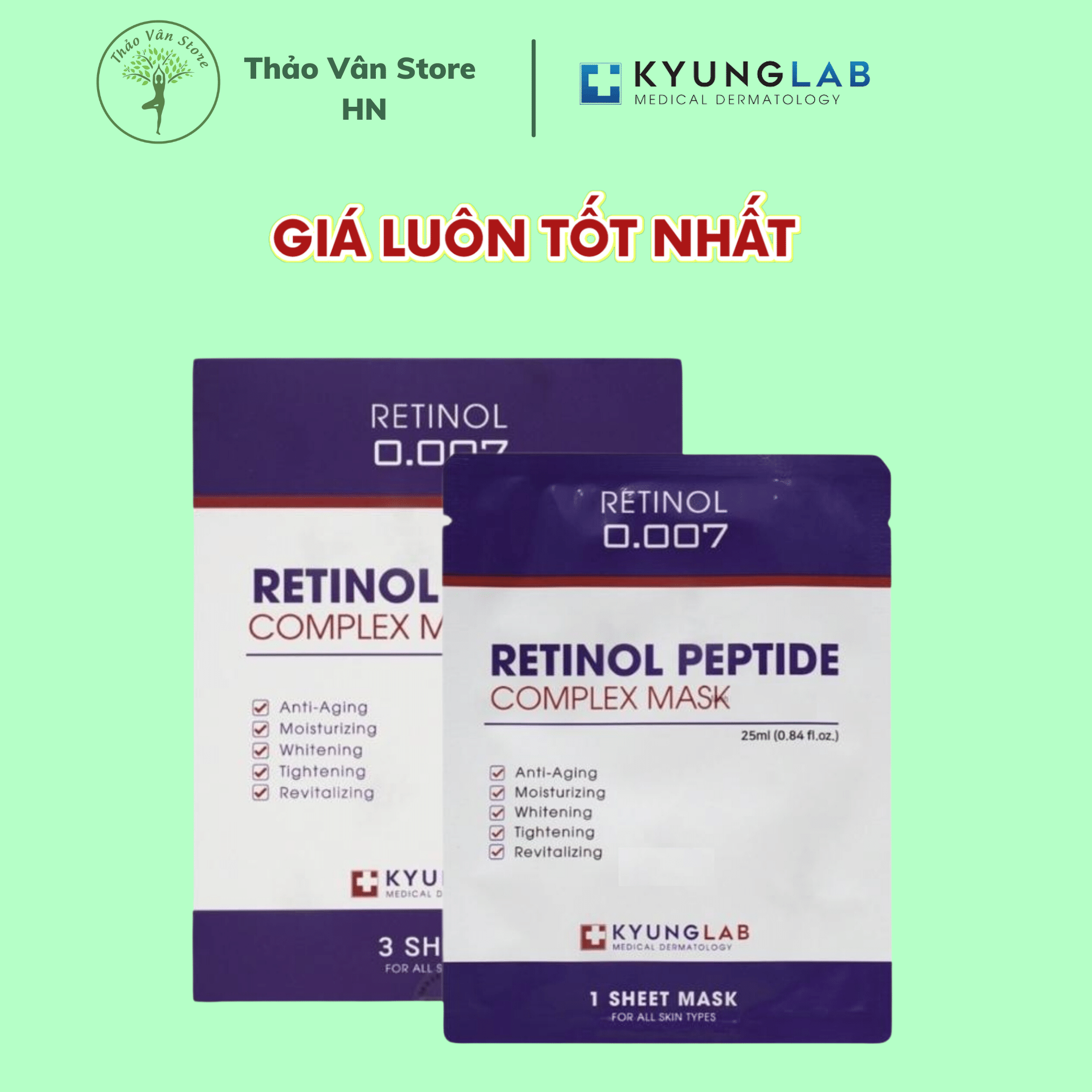 Mặt nạ Retinol KyungLab Peptide Complex Mask hộp 3 miếng